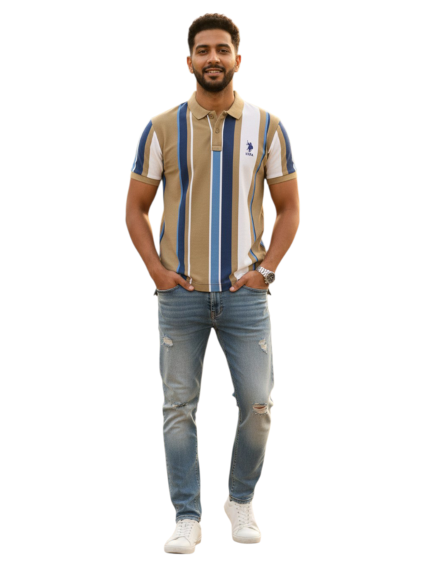 Men Cotton Matty Striped Polo T-Shirt | Regular Fit | Half Sleeve | Casual Daily Wear | Buy 1 Get 3