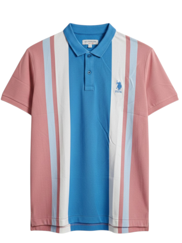 Men Cotton Matty Striped Polo T-Shirt | Regular Fit | Half Sleeve | Casual Daily Wear | Buy 1 Get 3