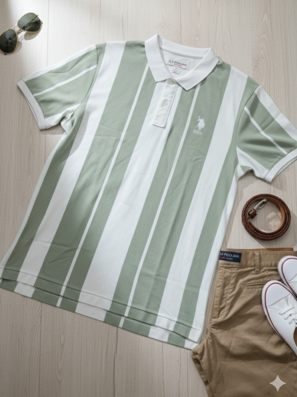 Men Cotton Matty Striped Polo T-Shirt | Regular Fit | Half Sleeve | Casual Daily Wear | Buy 1 Get 3 Copy