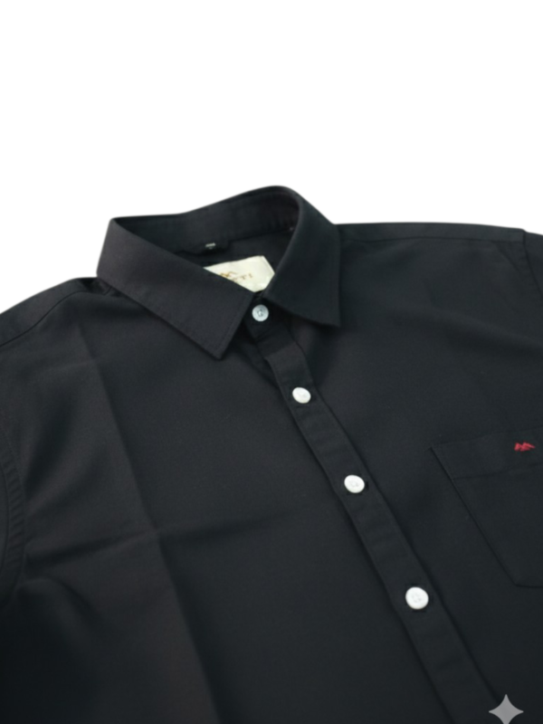 MUFTI plain Solid black shirt