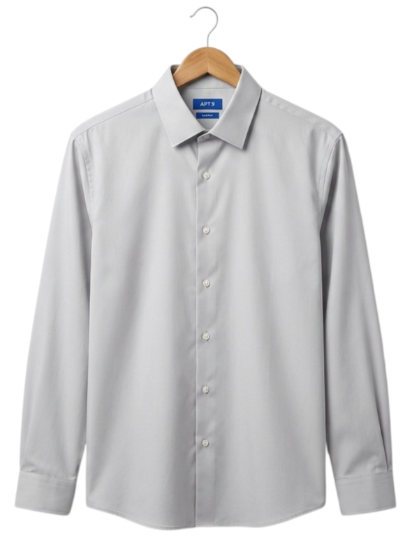 MEN'S APT.9 Slim fit wrinkle grey shirt