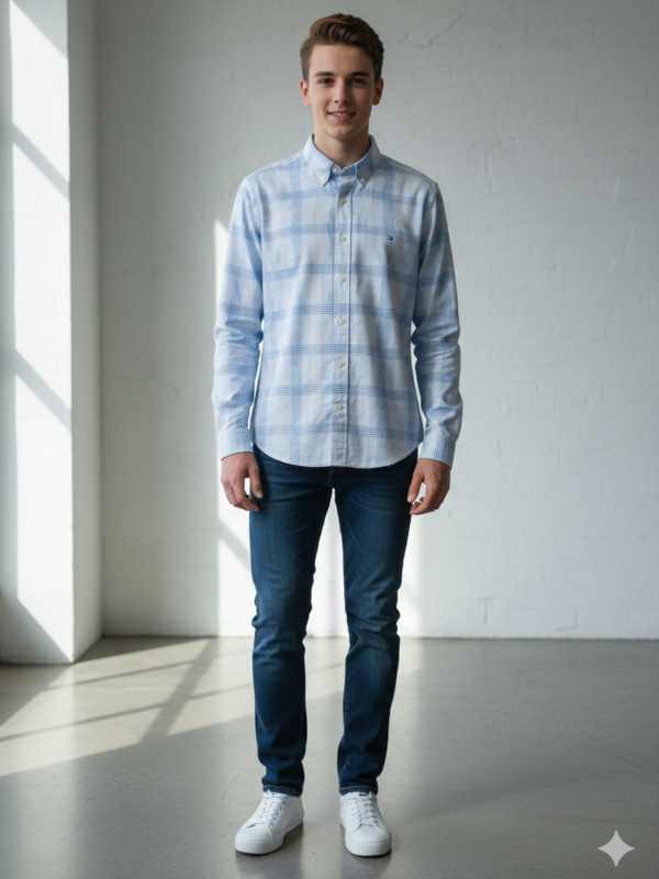 Tommy Hilfiger Men Regular Fit Solid Casual Shirt (100% Cotton, Full Sleeve)