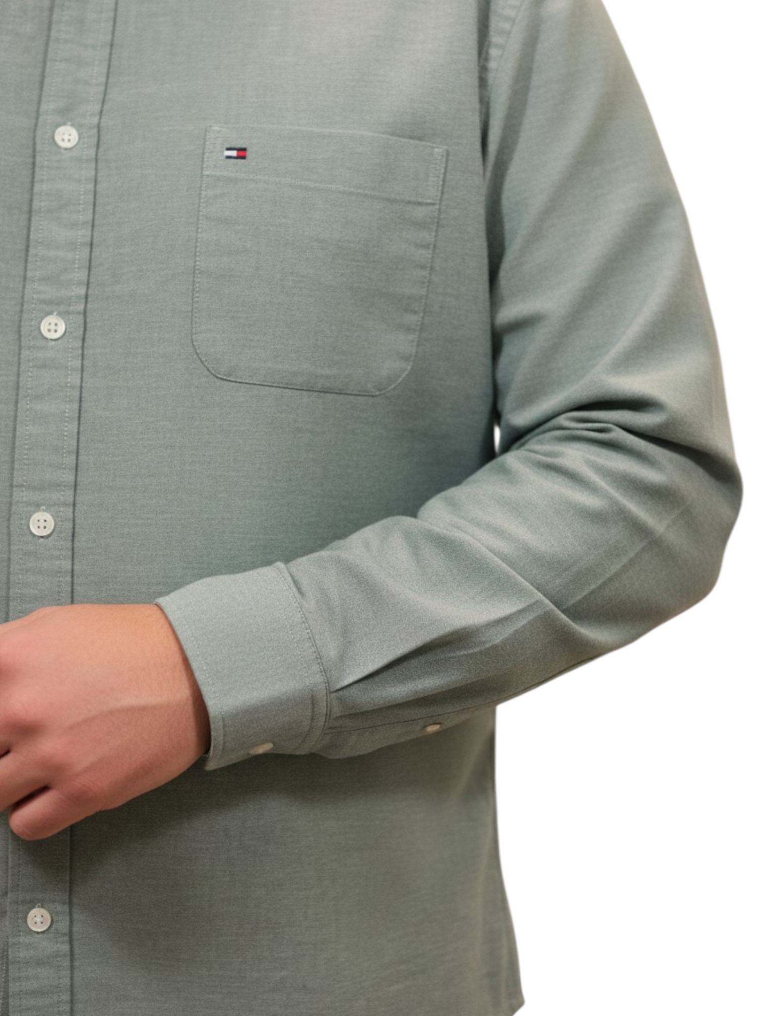 Tommy Hilfiger Men Regular Fit Solid Casual Shirt (100% Cotton, Full Sleeve) - Image 3