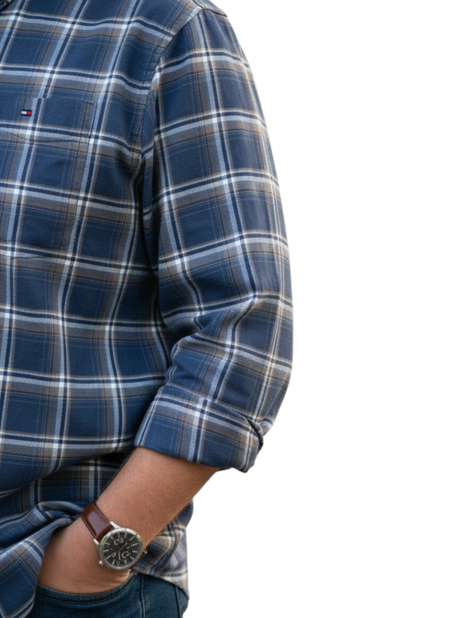 Tommy Hilfiger Men Regular Fit Solid Casual Shirt (100% Cotton, Full Sleeve) - Image 3