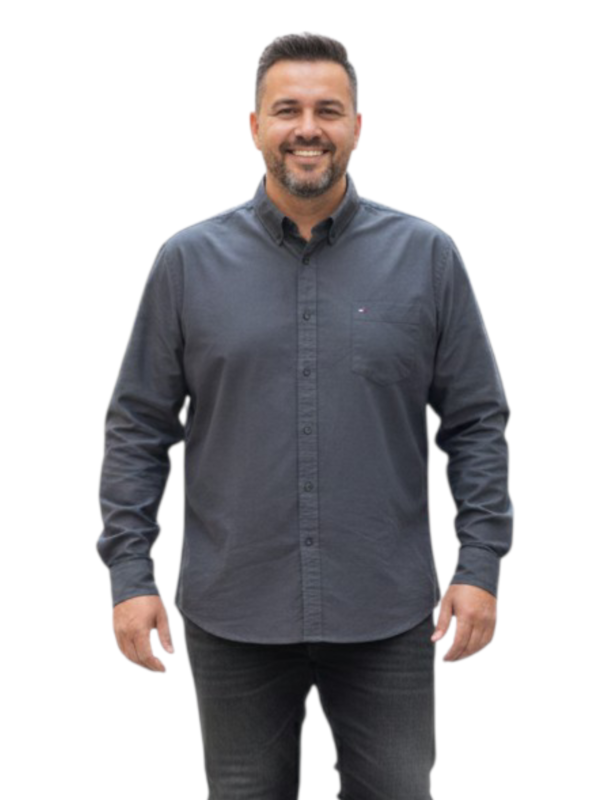 Tommy Hilfiger Men Regular Fit Solid Casual Shirt (100% Cotton, Full Sleeve)