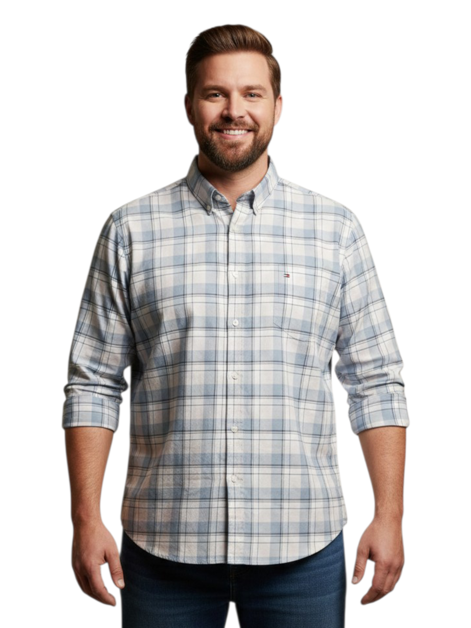 Tommy Hilfiger Men Regular Fit Solid Casual Shirt (100% Cotton, Full Sleeve)