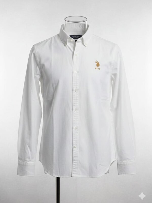 U.S.POLO Assn white check tailored fit shirt